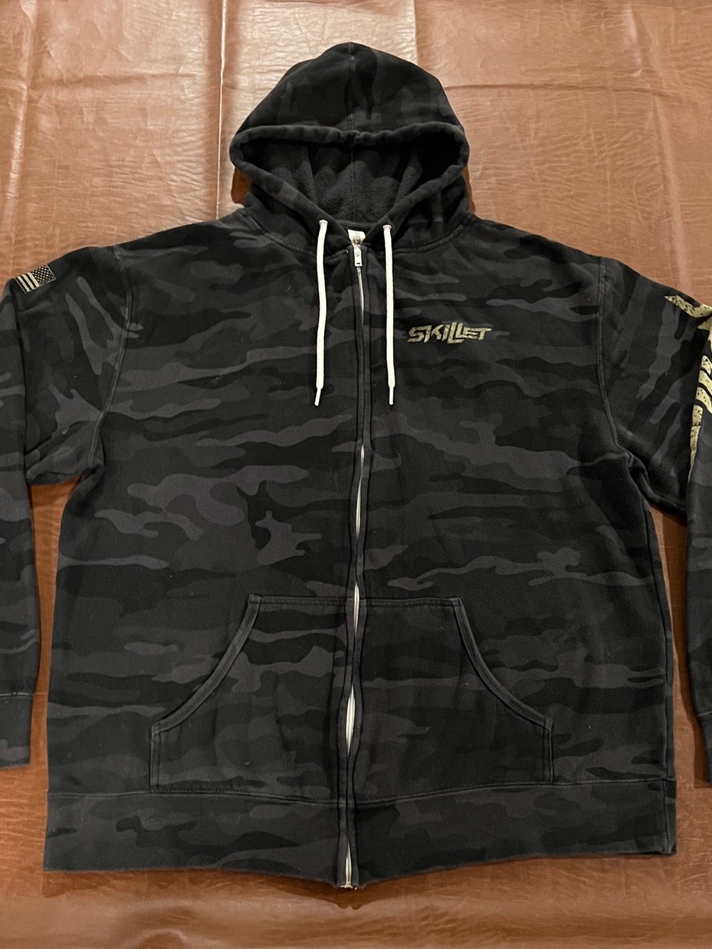 Skillet Band Dominion Camo Full-Zip Hoodie Sweatshirt - 3XL (Fit 2XL)